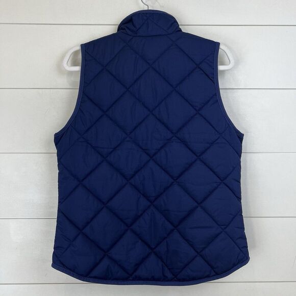 NEW J. CREW Vest Women XS Quilted Full Zip Snap Pockets BU262 Blue - Picture 10 of 15